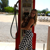SOFT BLACK/WHITE CHECKERED PANTS